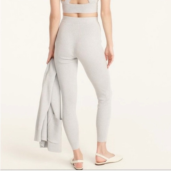 J. Crew Ribbed Ankle High Waisted Pants Leggings Athleisure Tight Loungewear S - Picture 2 of 13